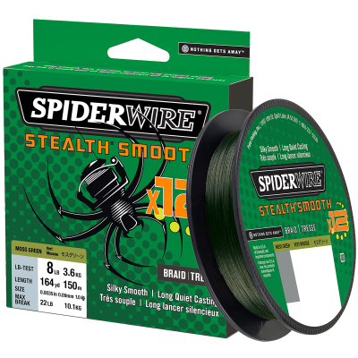 Леска плетеная SpiderWire Stealth Smooth 12 Braid Темнозеленая 150м 0.29мм 26.4кг