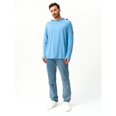 Футболка с длинным рукавом и капюшоном Extreme Fishing PSS-G303H UPF 50+ Tidal Blue р-р XXL