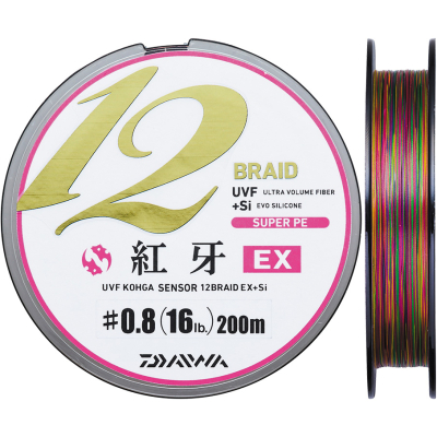 Леска плетеная Daiwa UVF Kohga Sensor 12Braid +Si [10m x 5colors] 200m #1.2 (12.2 кг.)