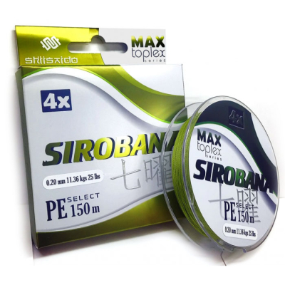 Шнур плетеный Shii Saido Sirobana 4X, L-150 м, d-0,14 мм, test-5,45 кг, mosgreen