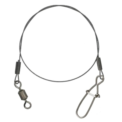 Поводок металлический вертлюг/карабин 20см (VMC C907) 5кг