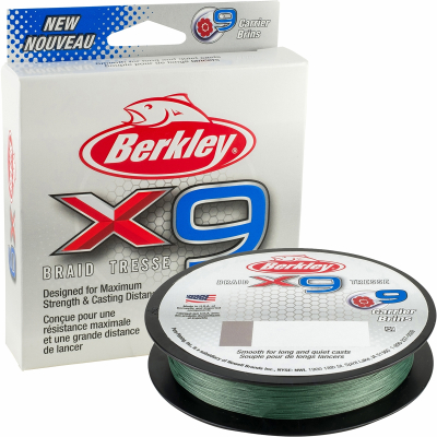 Леска плетеная Berkley X9 150m Темнозеленая 0,17mm 9,1kg