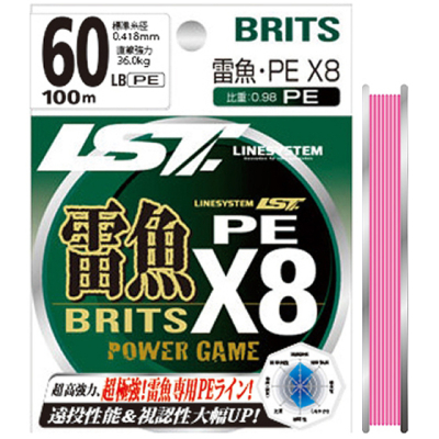 Шнур плетеный LineSystem Raigyo Britz PE X8 Pink 100m 60LB