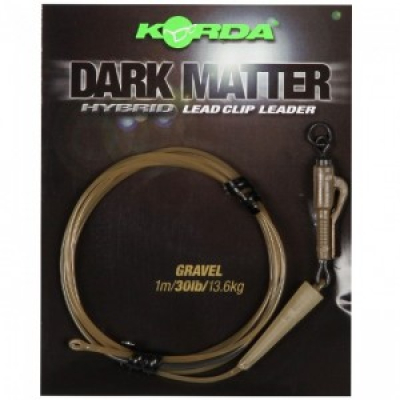 Готовый монтаж Korda Dark Matter Leader Hybrid Lead Clip Gravel Khaki 40lb 1м