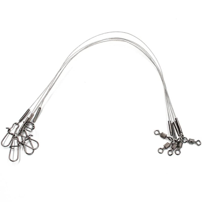 Поводок стальной NAMAZU Leader 1х7, d-0,42 мм, L-25 см, test- 18 кг (уп. 5 шт.)