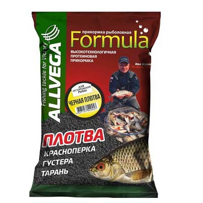 Прикормка Allvega "Formula Black Gardon" 0,9кг (ЧЕРНАЯ ПЛОТВА) Для осторожной рыбы.
