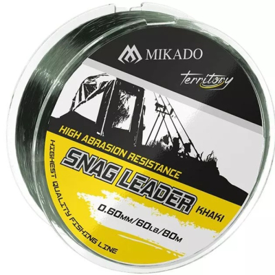 Поводочный материал Mikado Territory Shock Leader - Snag Leader Khaki 45lbs/0.50mm (80м) (AMC-SL50K)