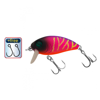Воблер Sprut Rini Crank Major 36F (Floating/36mm/3,5g/0,1-0,3m/MGLT1) + Два одинарных крючка