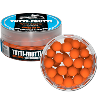 Бойлы насадочные плавающие Sonik Baits Pop-ups 11мм 50мл TUTTI FRUTTI Fluo