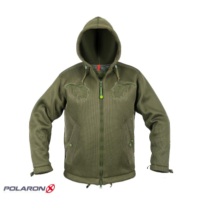 Куртка Graff из трикотажа с капюшоном(Роlaron-X400) оливк. 537-P/M