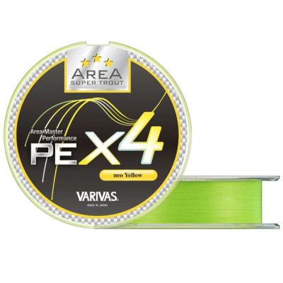 Плетеный шнур Varivas Super Trout Area PE x4 [neo Yellow] 75m #0.3 (7lb) (4513498128010)