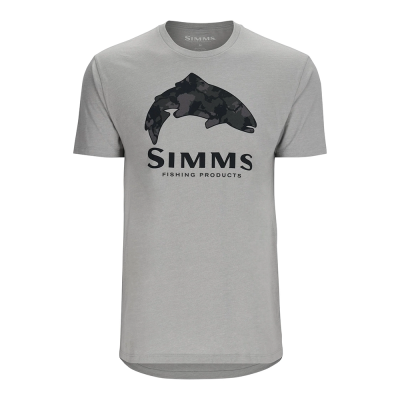 Футболка Simms Trout Regiment Camo Fill T-Shirt, Cinder Heather, L