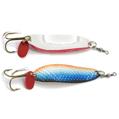 Блесна DAM Effzett Slim Original Colors 30гр - перелив черно-сине-серебро-оранж/серебро с красной полосой