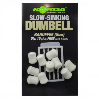 Имитационная приманка Korda Slow Sinking Dumbell Banoffe 8мм KPB25  (банан и карамель)