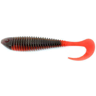 Силиконовая приманка Boroda Baits Shemaya TT 210 mm цв. МАШИННОЕ МАСЛО/КРАСНЫЙ (Motor Oil/Red)