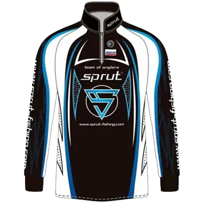 Футболка с длинным рукавом Sprut Team of Anglers II (Limited Edition) Black/White/Blue р. XXXL