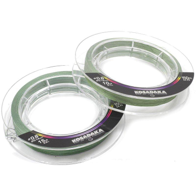 Леска плетеная Kosadaka Super Line PE X4 300м Dark Green 0,18мм, 10,1кг BSLX4-300-DG-018