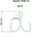 Крючки тройные Saikyo 7046 BN 2X №2/0 (25шт)