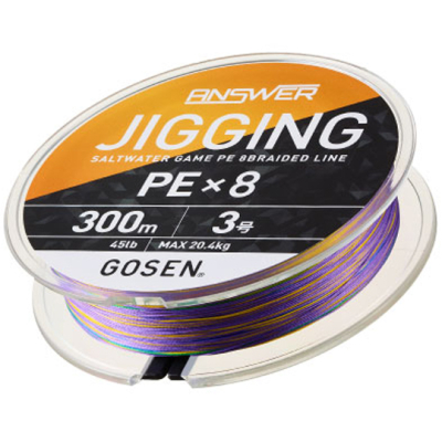 Шнур PE Gosen Answer Jiging PEX8 5colors 300m 3.0 45LB