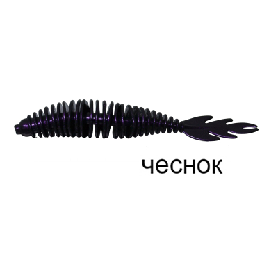 Мягкая приманка MF_pro Ribs swim 3.15" - 8см. Black/chameleon Чеснок
