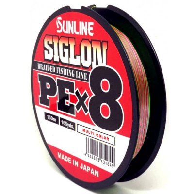 Плетёный шнур Sunline Siglon PEx8 Multicolor 5C 150m #0.3/5LB