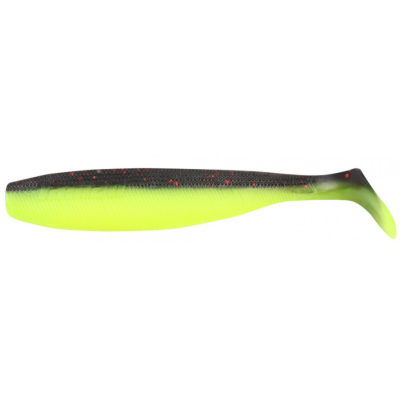 Силиконовая приманка Yaman Pro Sharky Shad 5,5" цвет #32 - Black Red Flake/Chartreuse (уп 5 шт.)