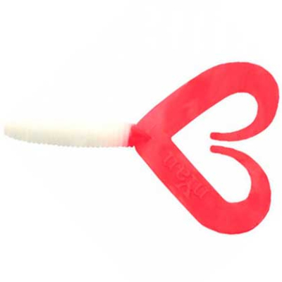 Силиконовая приманка Yaman Pro Loop-Two 3" цвет #05 - White with red tail (уп.5 шт)