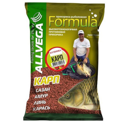 Прикормка Allvega "Formula Carp Strawberry" 0,9кг (КАРП КЛУБНИКА)