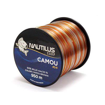 Леска Nautilus Camou Brown d-0.35мм 20lb 950м