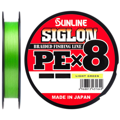 Плетёный шнур Sunline Siglon PE×8 200m (Light Green) #0.5/8LB