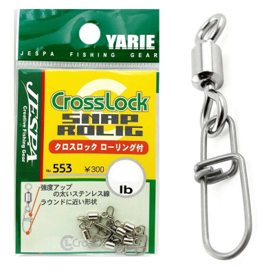 Вертлюжок с застёжкой Jespa No.553 Cross Lock Snap Rolling 50lb.