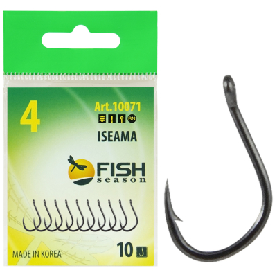 Крючок Fish Season Iseama-Ring №2 с ушком, покрытие BN (10 шт)