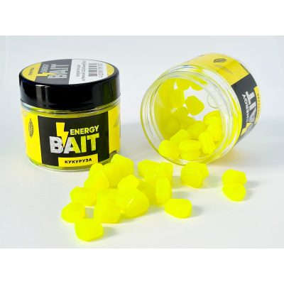 Искусственная насадка Energy Bait КУКУРУЗА плавающая, цв. желтый FLUO, ароматизир. (60шт)
