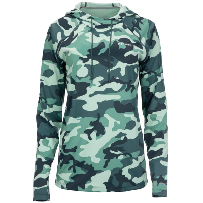 Термофутболка Simms Women's Solarflex Hoody - Print, Woodland Camo Avalon, S