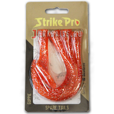 Хвост силиконовый для Strike Pro Guppie, цвет: Оранжевый EG-208T #Orange Glitter