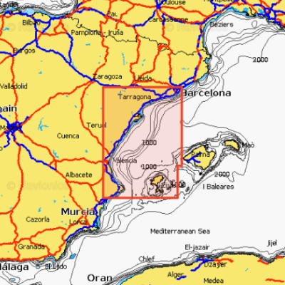 Карта Navionics Barcelona - Benidorm 5G543S2