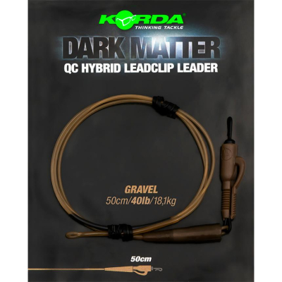 Монтаж готовый Korda Dark Matter Leader QC Hybrid Clip Gravel 0,5м 40lb