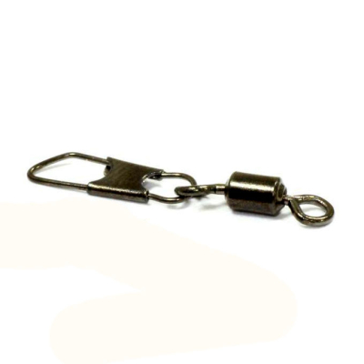 Вертлюги с застежкой Metsui Rolling Swivel With Safety Snap цвет black, размер № 7, в уп. 12 шт.