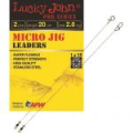 Поводки стальные Lucky John Pro Series Micro Jig 1x19 оснащ. вертл. и застёж. нахлыст d 0.15/2.8кг/25см/2шт. (LJP6403-025)