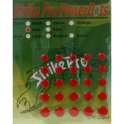 Power Dots STRIKE PRO Свинцовые наклейки для воблеров красные (размер M от 0,07до 0,16гр.) 25шт