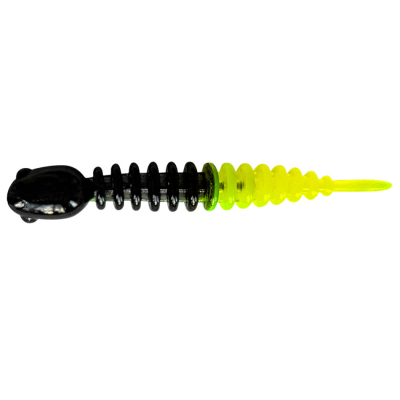 Силиконовая приманка Trout Bait Chub 65 Сыр цв. 18 (Black-Lemon)