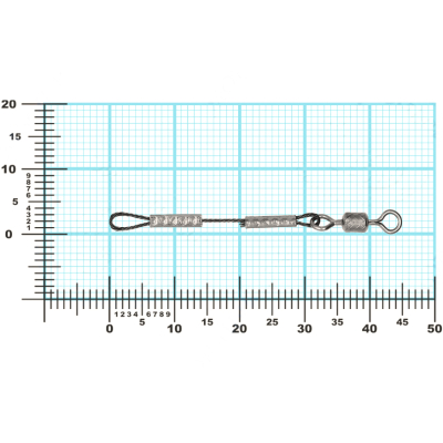 Звено с вертлюгом из титана 1х7 для ассиста 45 мм, толщ. 0,5 мм, 20 кг, 3 шт/уп VD-7ATiSLRS-05-45(3)