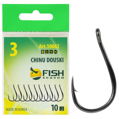 Крючок Fish Season Chinu Douski-Ring №3 с ушком, покрытие BN (10 шт)