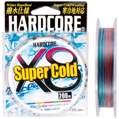 Плетеный шнур Duel PE Hardcore Super Cold X8 200м 5Color # 0.6 (0.13мм) 5.8kg