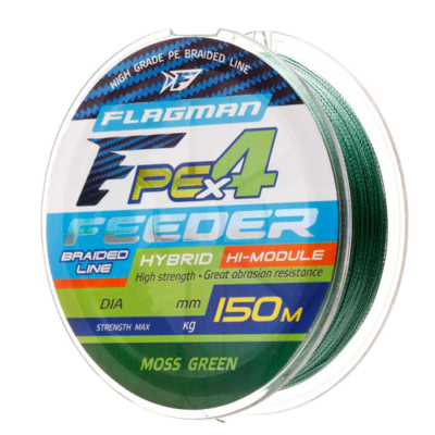 Шнур Flagman PE Hybrid F4 Feeder 150m Moss Green 0,14mm. Max 7,0kg