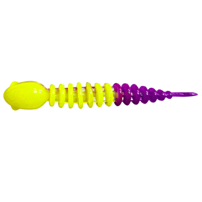 Силиконовая приманка Trout Bait Chub 65 Чеснок цв. 29 (Lemon-Purple)