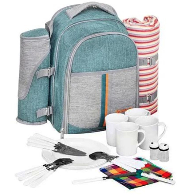 Набор для пикника на 4 персоны Nisus (N-904(4)-GG) зеленый/серый