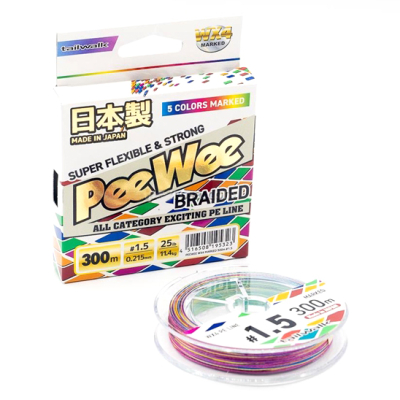 Шнур PE Tailwalk Power Eye PeeWee WX4 Marked 300m #1.5