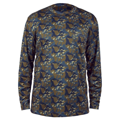 Футболка Grundens Fish Head Long Sleeve Shirt Butternut Camo, XL
