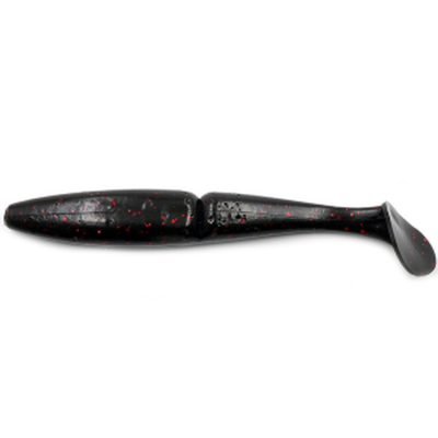 Силиконовая приманка Yaman Mamura 5" цвет #31 - Black Red Flake (уп. 4 шт.)